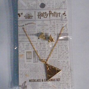 Harry Potter Necklace And Earrings Set - Deathly Hallows
